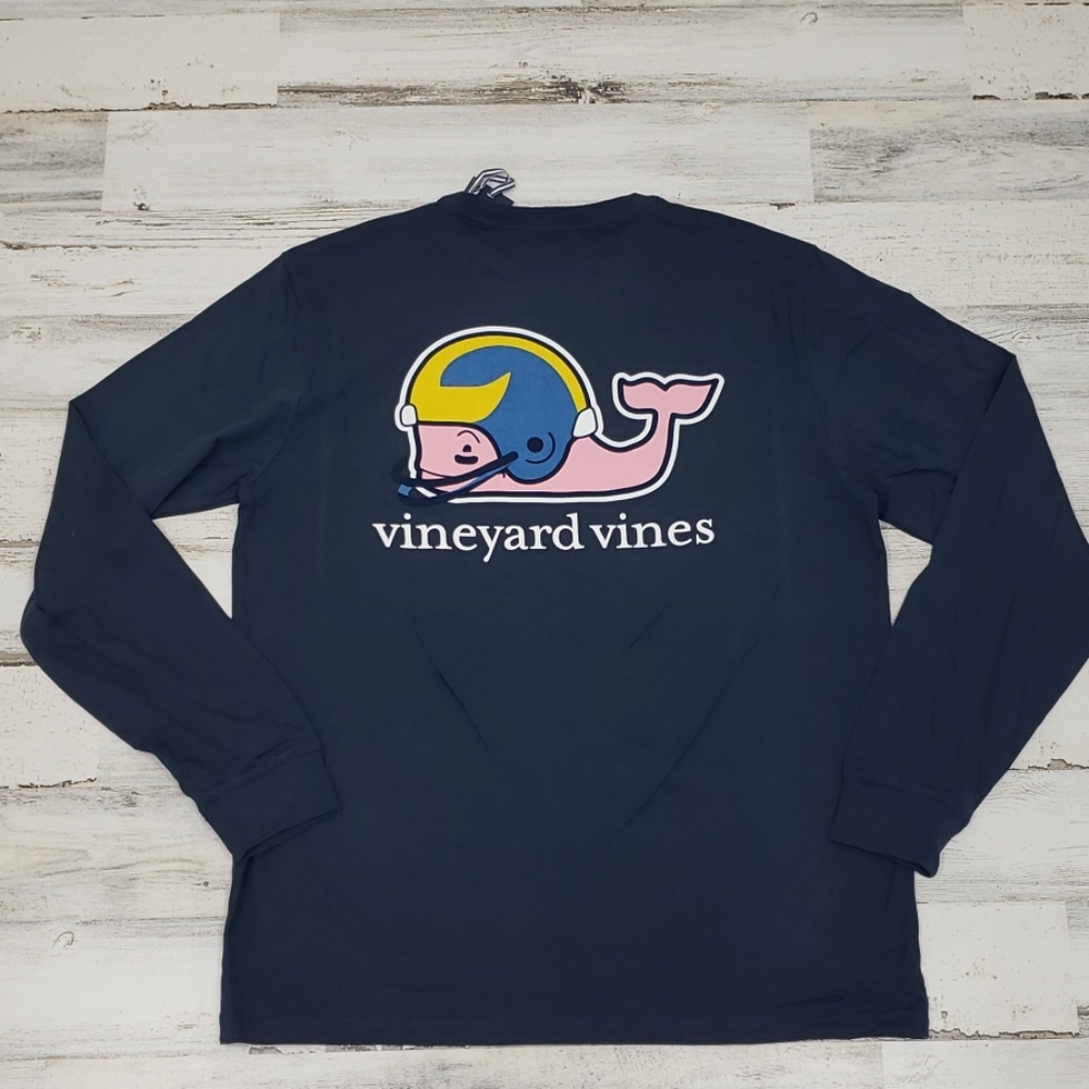 NWT VINEYARD VINES FOOTBALL LONG SLEEVE SHIRT BLUE